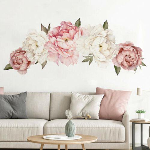 DIY Large Peony Rose Flower Art Wall Sticker Living Room Home Background Decor H