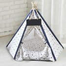 Pet Teepee Pet House with Strong Pine Poles Dog Cat Tent Indoor w/ Name Banner