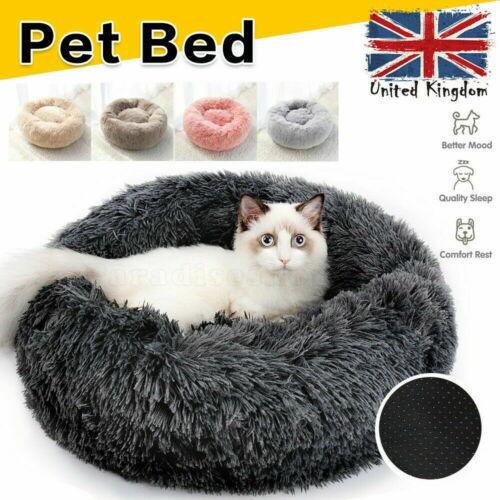 Comfy Calming Dog Warm Bed Pet Cat Round Super Soft Plush Marshmallow Puppy Bed