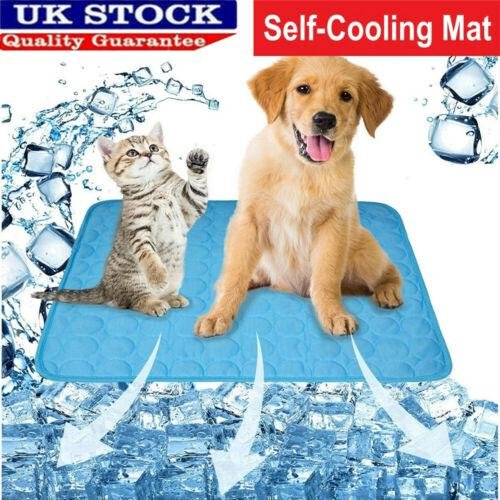 Large Pet Cooling Mat Self-Cool Gel Mat Dog Cat Heat Relief Chill Pad Safe