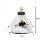 Modern Folding Pet Tent Cat Kitten Dog House Teepee Bed with Cushion Name Banner