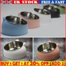 Pet Dog Cat Feed Bowl Raised Food Stand Tilted Elevated Stainless Steel