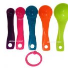 Measuring Spoons Set of 5 Plastic Kitchen Utensil Cooking Baking Tool Teaspoon