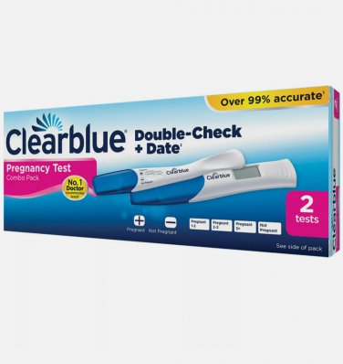 CLEARBLUE Pregnancy Test Double Check & Date - 2 Test Pack 1 Digital & 1 Visual