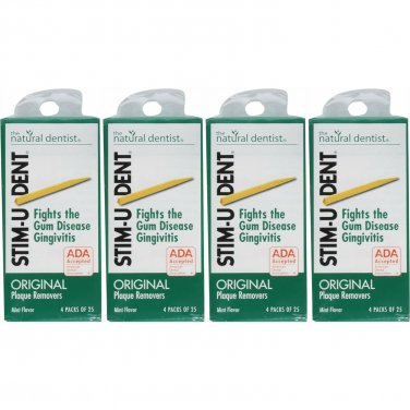 stim-U-Dent Plaque Removers Mint 100 Each X 4 = 400 picks