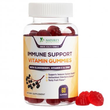 Elderberry Immune Support Gummy Vitamin Vitamin C, Sambucus & Zinc - 60 Gummies