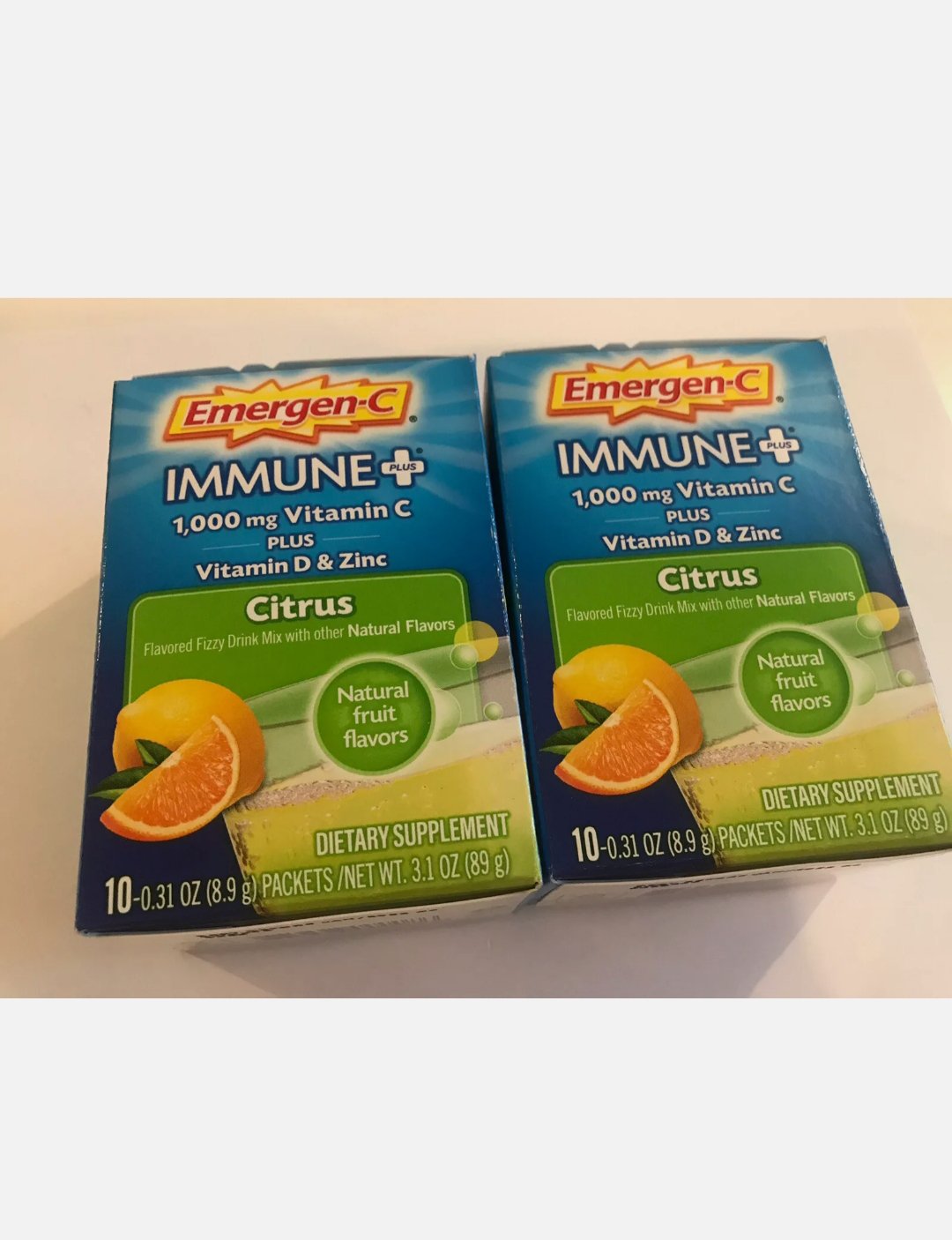 Emergen C Immune Plus 1 000mg Vitamin C D Zinc Citrus Flavor × 2 Boxes