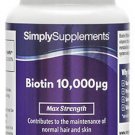 Biotin 10,000mcg  120 Tablets Max Strength Healthy Hair Skin & Nail Growth