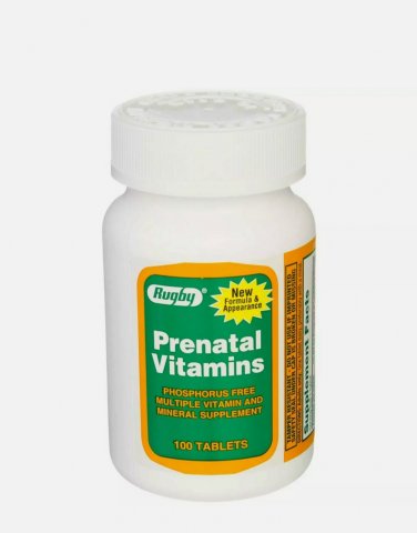 Rugby Prenatal Vitamins 100 Tablets