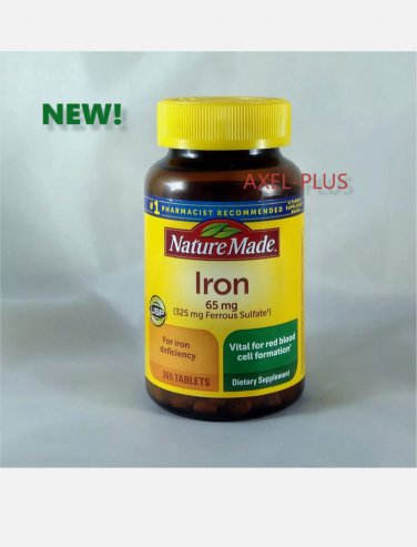 Nature Made Iron 65 mg - 365 Tablets Dietary Supplement  EXP 01/2023 NEW !