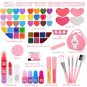 Kids Makeup Kit for Girl, 66 Pcs Washable Set Little Girls, Pink