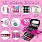 Hollyhi Kids Makeup Kit for Girl, 58 Pcs Girl Toys Set Red,rose