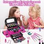 Hollyhi Kids Makeup Kit for Girl, 58 Pcs Girl Toys Set Red,rose