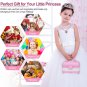 Kids Makeup Kit for Girl with 3-Color LED Lighted Mirror, DAUXONE Pink