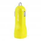 MICRO USB 2 AMP DUAL USB PORTS CAR CHARGER IN YELLOW