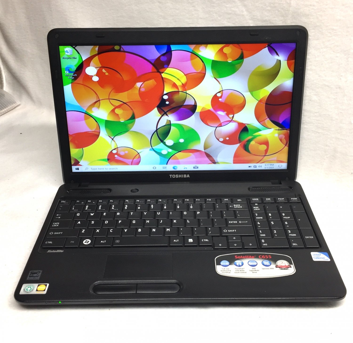 Toshiba Satellite C655S5082 Celeron 900 2.2GHz 8GB RAM 120GB SSD Win