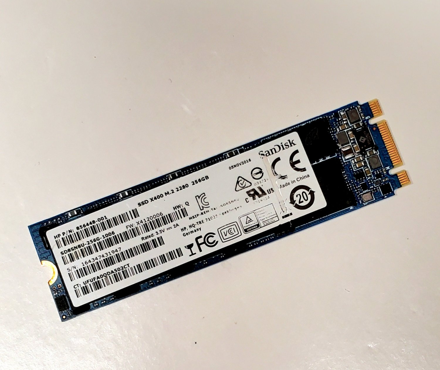SanDisk X400 M.2 2280 256GB SSD Solid State Drive SD8SN8U-256G-1006 856448-001