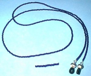 Cobalt Blue Glass Beaded Eyeglass Chain Leash Holder 24 in