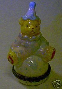 Teddy Bear Clown Trinket Box in Original Box