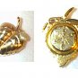 Avon Gold Tone Heart Locket Perfume Pin Brooch