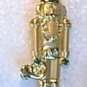 Gold & Rhinestone Toy Soldier Christmas Pin By J.J.