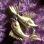 Marcasite Red Eye Flying Fish Pin