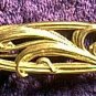 Old Golden Metal Ornate Flower Pin