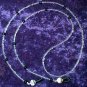 24" Small Crystal Clear Beaded Eyeglass Chain w Black
