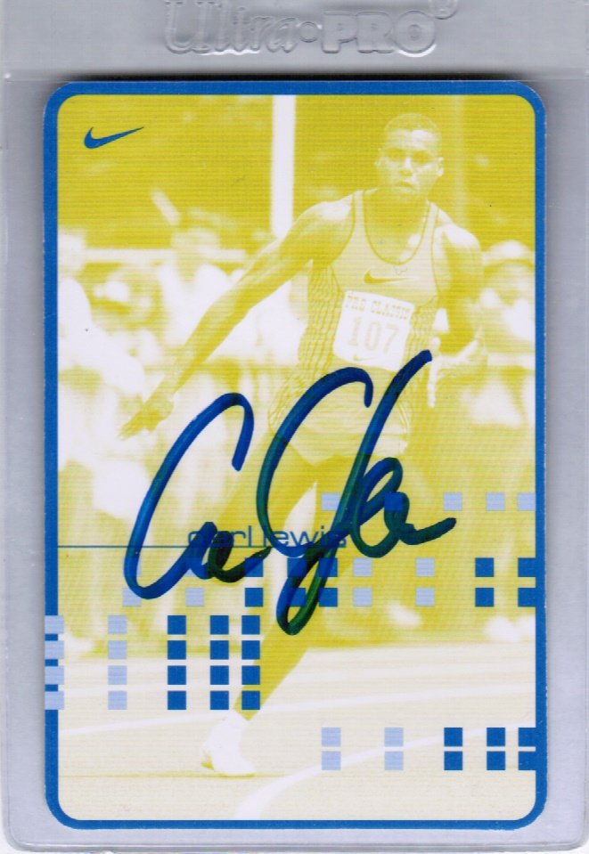 Carl Lewis Olympic Gold Medalist Hand Signed Nike Promotional Card