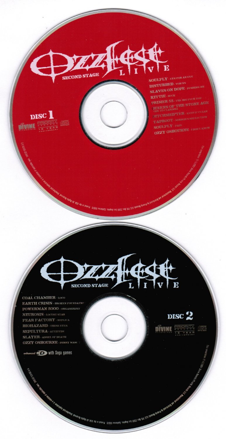 Ozzfest Second Stage Live CD 2 Discs 2001 Priority Records