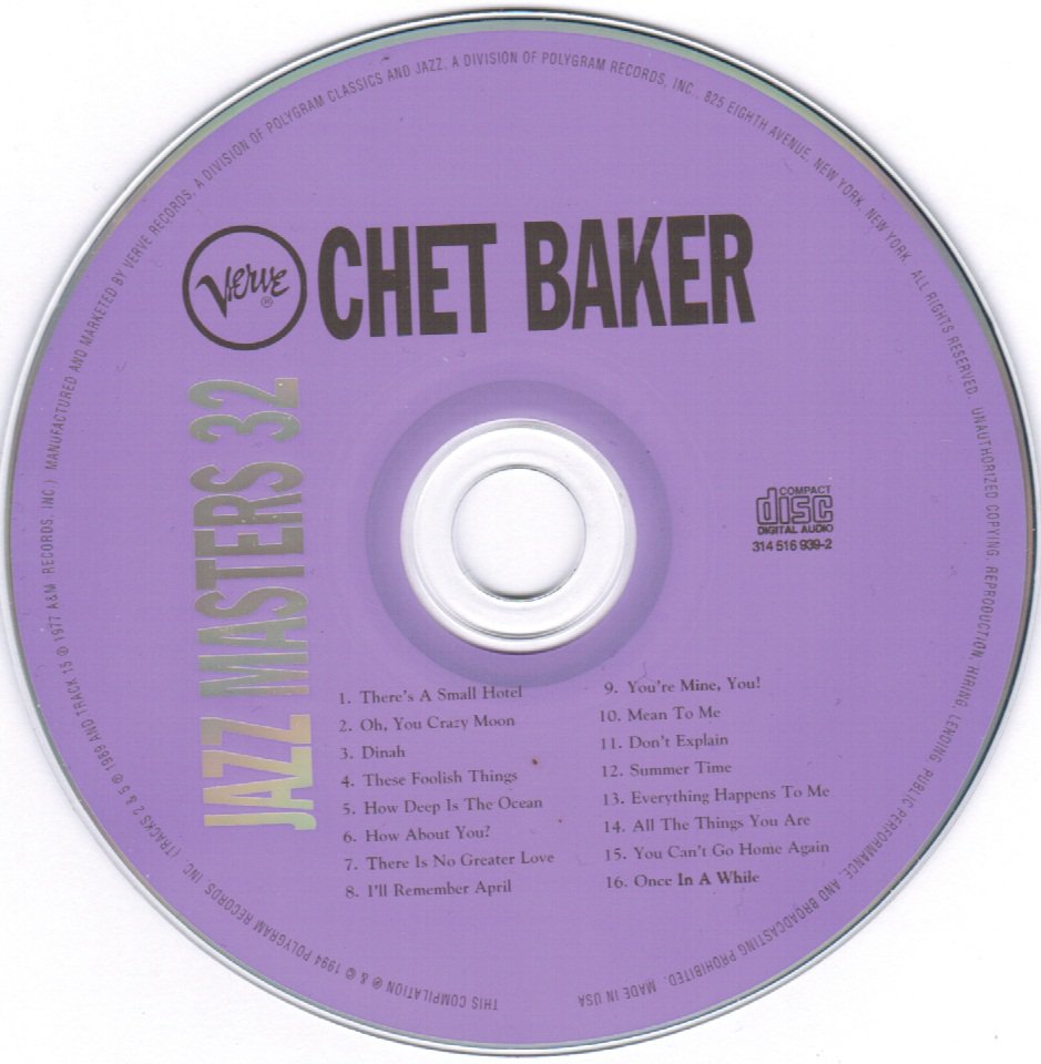 Jazz Masters 32 Chet Baker Verve CD
