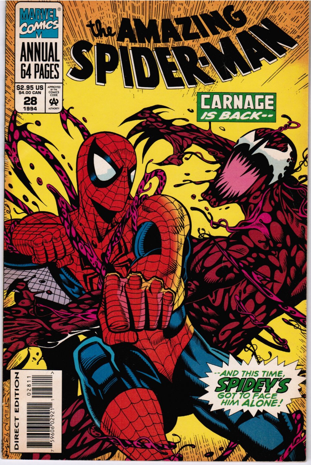 Amazing Spiderman Annual #28 1994 Marvel Comics Carnage is Back
