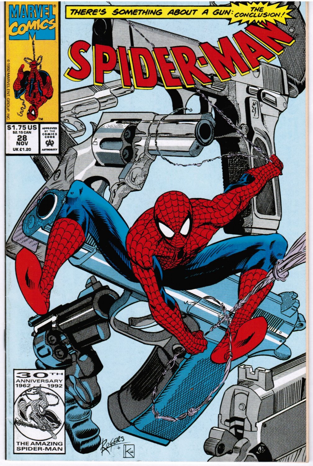 Spiderman #28 Marvel Comics 1992 Something About A Gun Conclusion