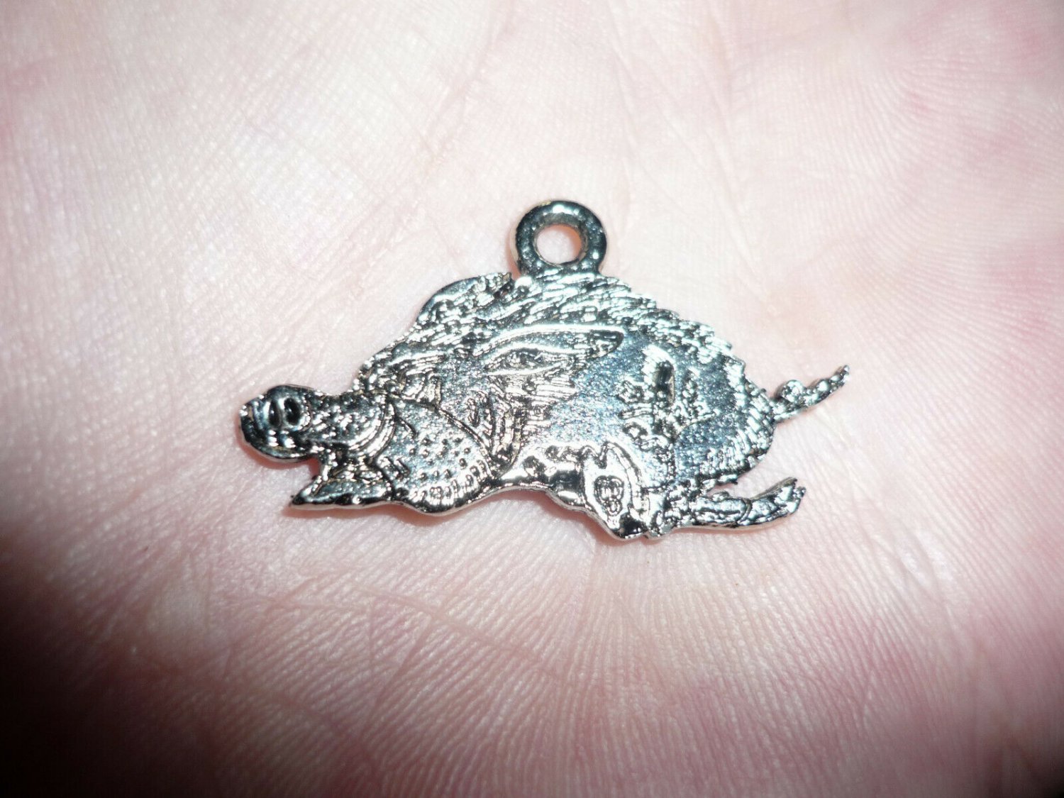 Unique Solid Iridium Florida Gator Alligator Pendant 2.75 Grams