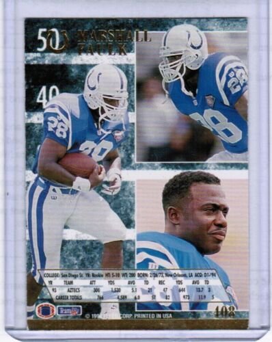 1994 Fleer Ultra Marshall Faulk #50 Rookie NMMT+