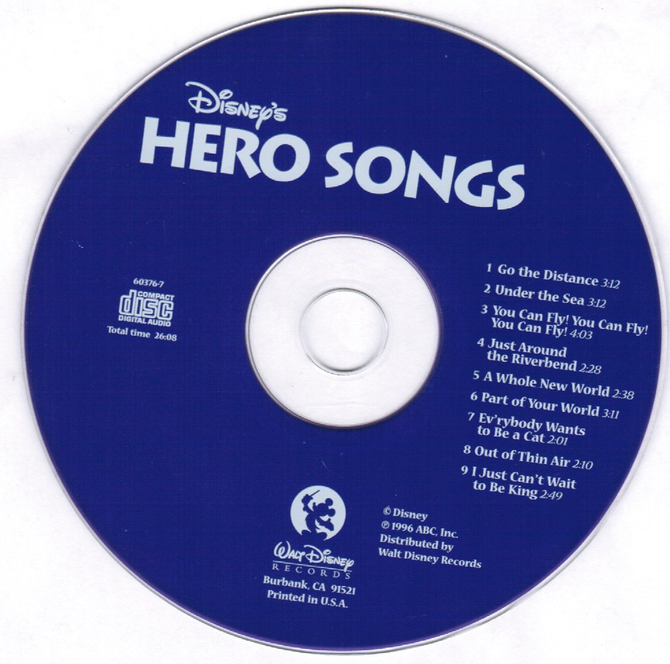 Disney's Hero Songs Compilation CD