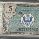 5 Cent Military Payment Certificate