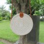 Round Wicker Rattan White Bag Brown Faux Leather Strap for Vegan - Eco Friendly Gifts