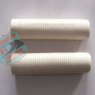 Vintage 1" ribbed white mini bike footpeg covers