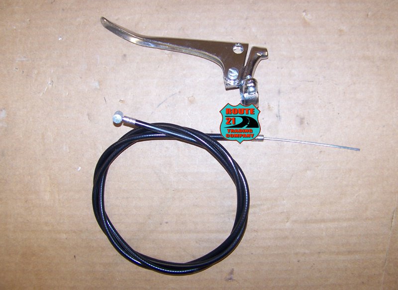 Chrome 7/8" LH brake lever & cable kit universal Mini Chopper, mini