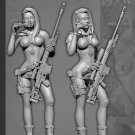 1/24 75mm Resin Figure Model Kit Sexy Female Sniper With AWM Soldier Unpainted