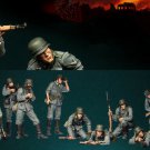 1/35 Resin Figure Model Kit Unpainted WWII German Infantry 10 Soldiers In Action