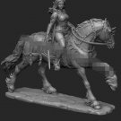 1/32 Resin Figure Model Kit Sexy Girl Women Amazon Warrior Riding Horse Unpaint