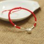 Real 925 Sterling Silver Bell Bracelet Amulet Handmade Lucky Red Rope