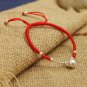 Real 925 Sterling Silver Bell Bracelet Amulet Handmade Lucky Red Rope