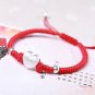 925 Sterling Silver Bracelet Lucky Red Rope Handmade Wax String Amulet High