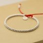New S925 Sterling Silver Beads Bracelet Handmade Lucky Red Rope Bangle Nice