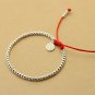 New S925 Sterling Silver Beads Bracelet Handmade Lucky Red Rope Bangle Nice