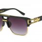 Designer Oversized Square Aviator Sunglasses Metal Bar Retro Frame Men Fashion