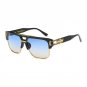 Designer Oversized Square Aviator Sunglasses Metal Bar Retro Frame Men Fashion